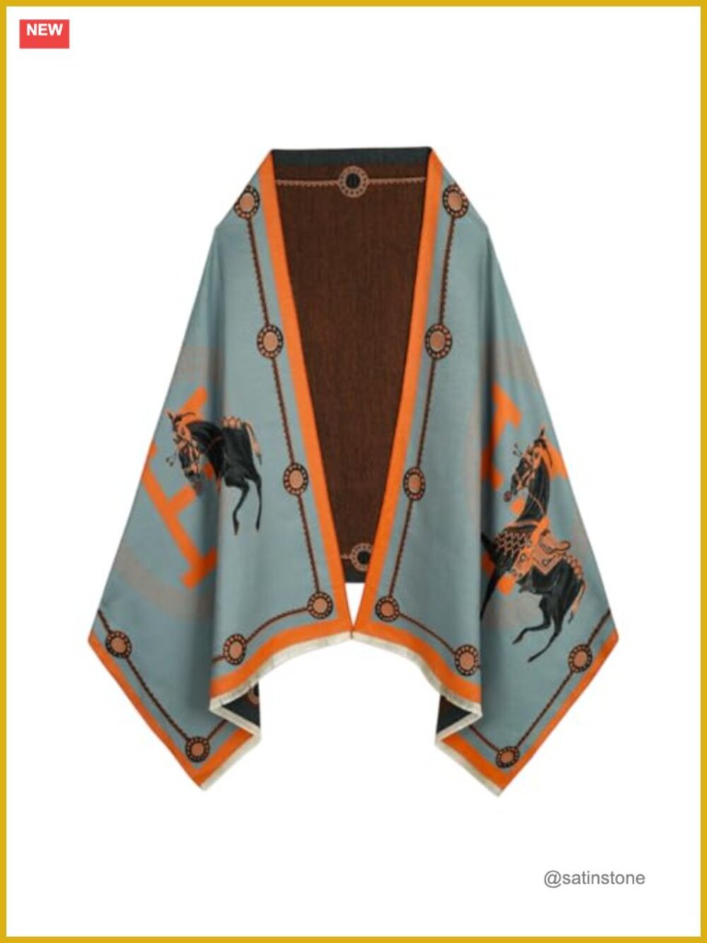 Pashmina Shawl Wrap Silky Poncho Cape Reversible Acrylic Wool Cashmere